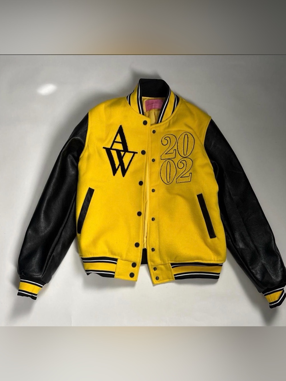 Yellow & Black Varsity Jacket with 2002 Embroidery